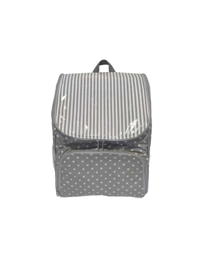 Mochila Maternidade - Cinza/Bolas 