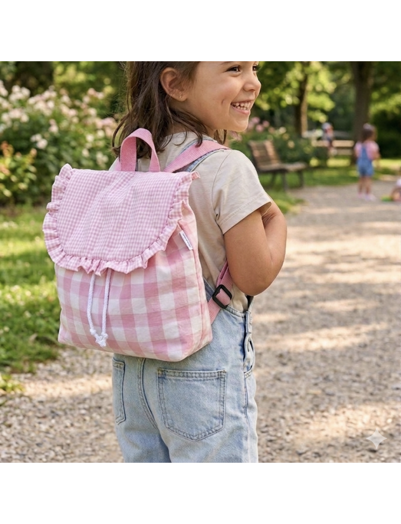 Mochila Passeio - Vichy Rosa