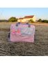 Lancheira XL - Rosa Com Estrelas Brancas 