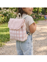 Mochila Passeio - Vichy Rosa Pastel