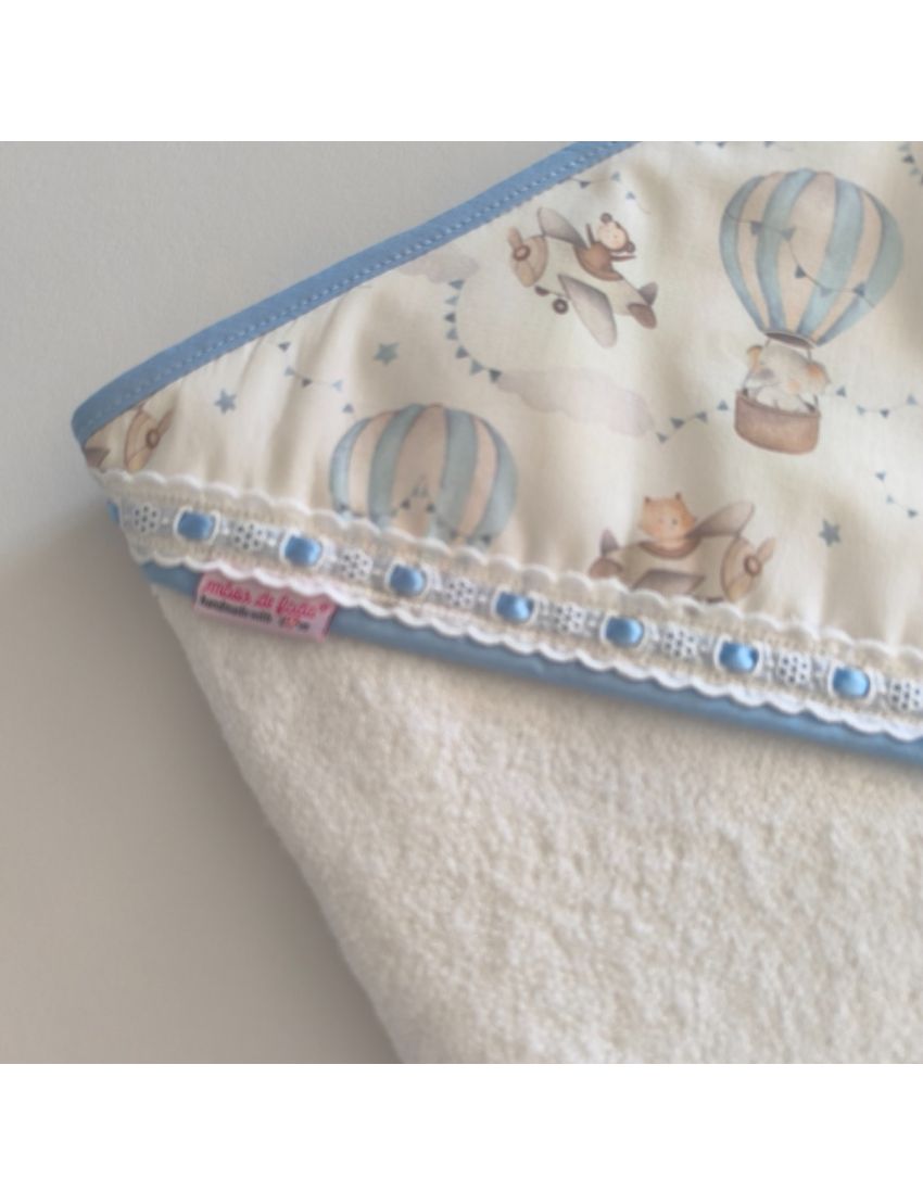 Toalha Capuz - Air Balloon Blue
