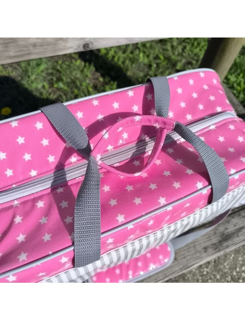 Mala  Maternidade - Rosa com estrelas 