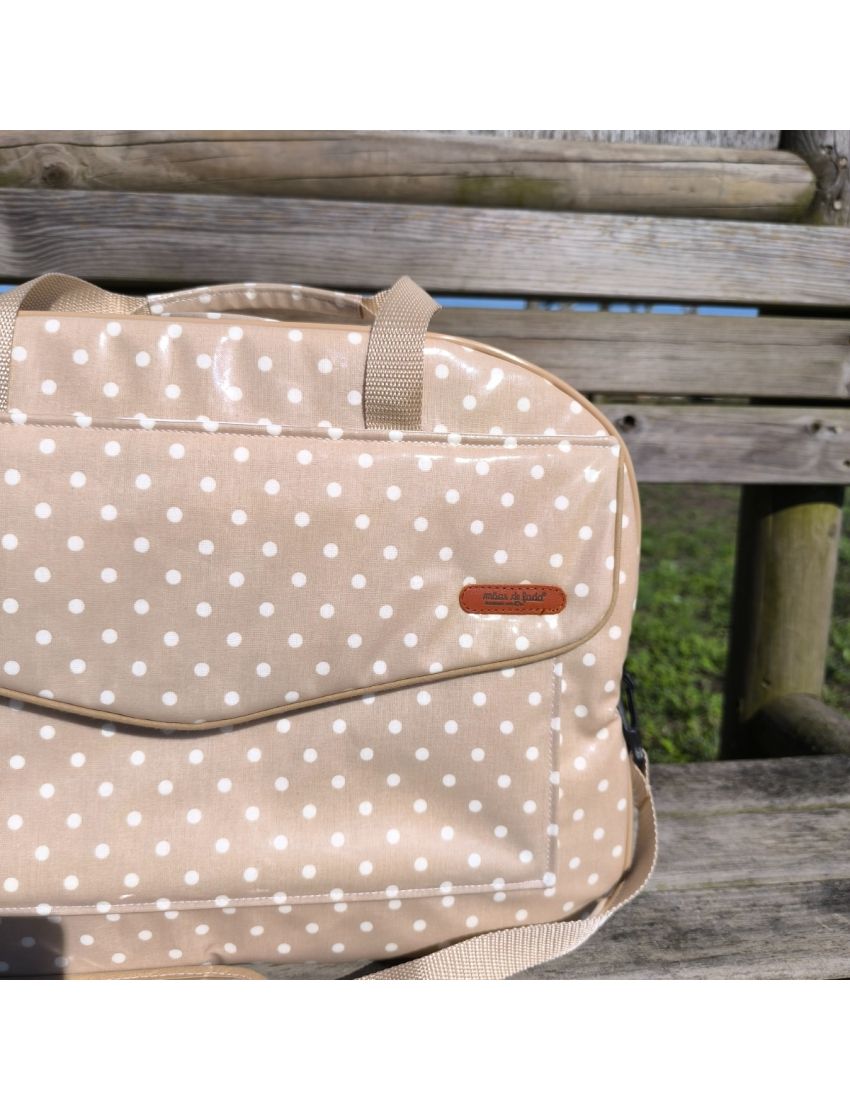 Mala Maternidade - Bege com bolas 