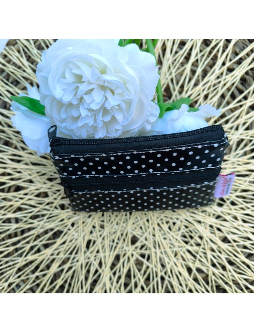 Porta-moedas - Preta com Bolinhas 