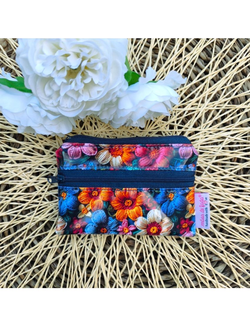 Porta-moedas - Floral 3D