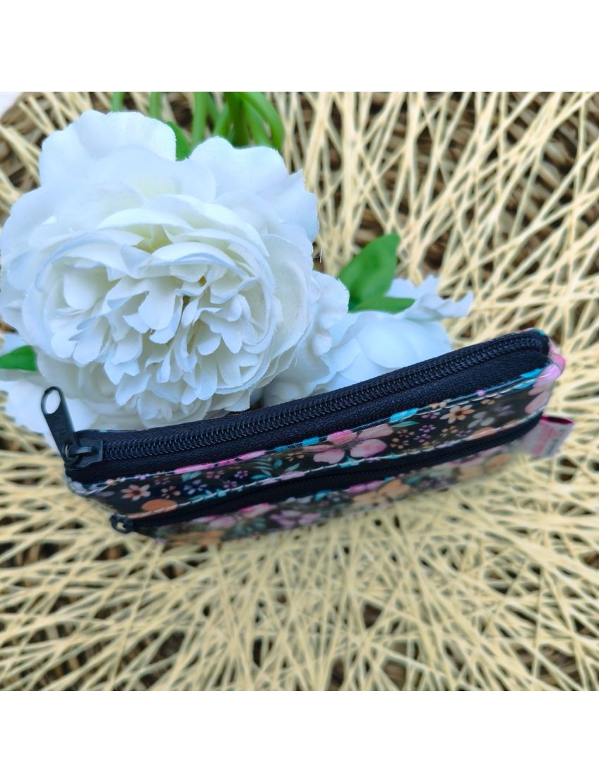 Porta-moedas - Floral Azul