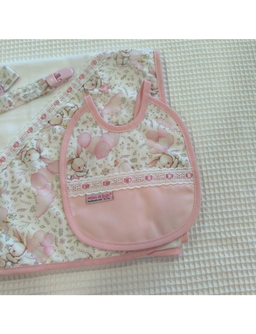 Conjunto - Coelhos & Balões (Rosa)