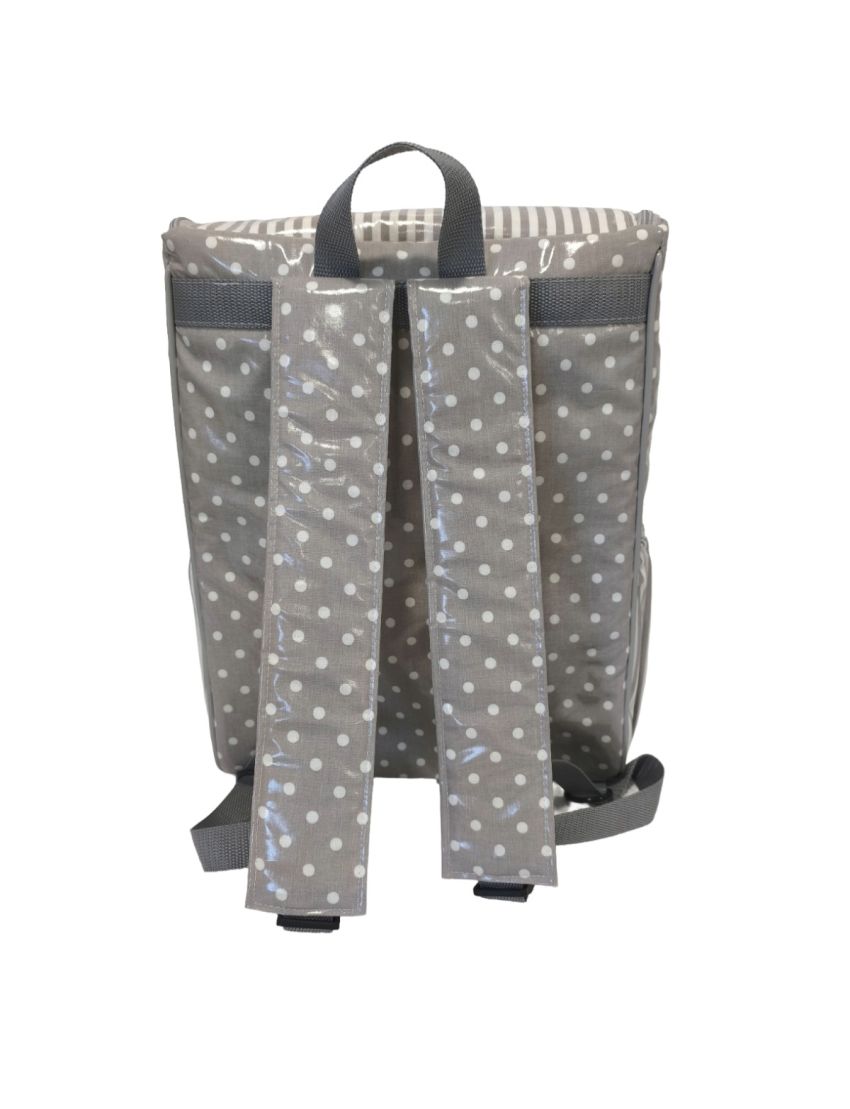 Mochila Maternidade - Cinza/Bolas 