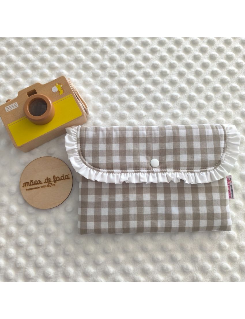 Porta Documentos - Xadrez Vicky Bege