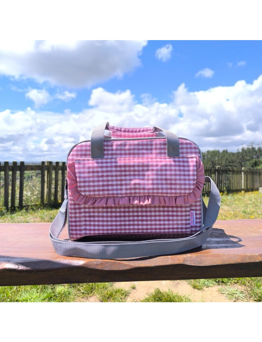 Lancheira M - Xadrez Vichy Rosa