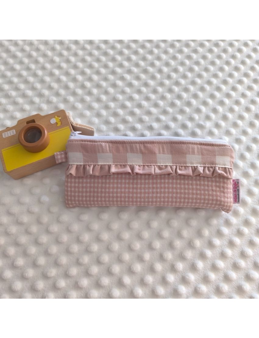 Estojo - Vichy Rosa Pastel 