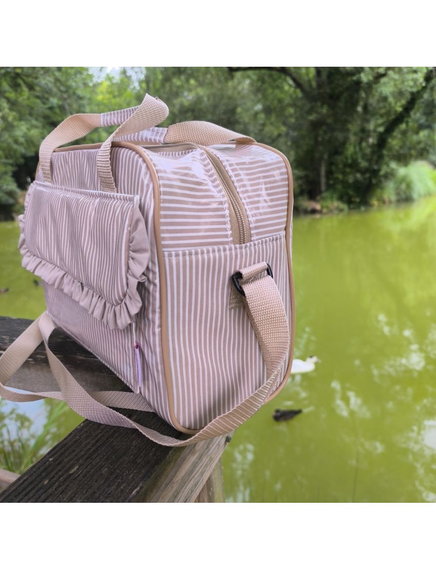 Lancheira riscas cremes