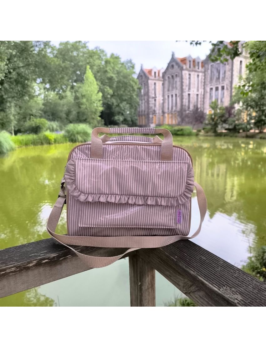 Lancheira riscas cremes