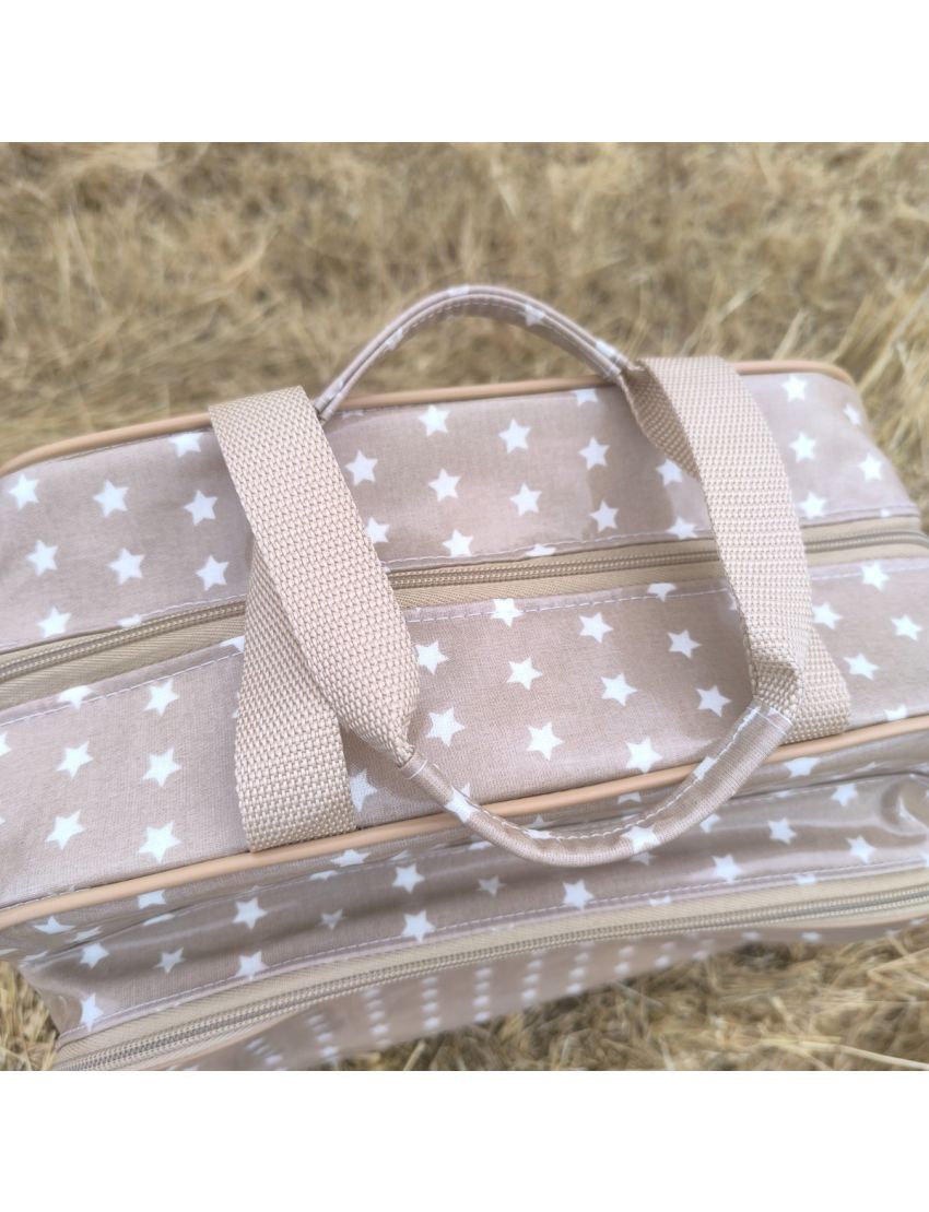 Lancheira L - Estrelas (Bege)