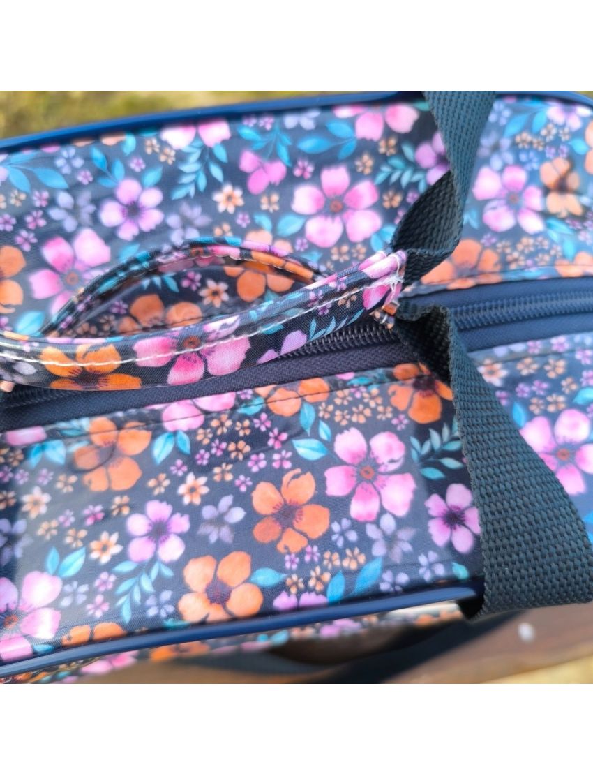 Lancheira floral - azul 