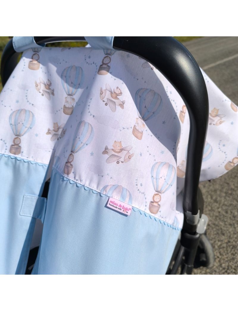 Vista lateral do tapa sol/vento colocado no ovo